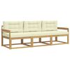 vidaXL Outdoor-Sofagarnitur 3 stk. Wei&szlig; und Creme Polyester