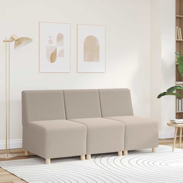 vidaXL Modulares Sofa ohne Armlehnen Hellgrau 55 cm Gelockter Wollstoff