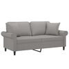 vidaXL 2-Sitzer-Sofa mit Kissen Hellgrau 140 cm Stoff