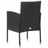 vidaXL Gartenstühle mit Kissen in Schwarz 2 Stk. Schwarz Poly Rattan