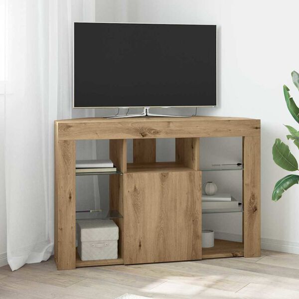 vidaXL Eck-LED-TV-Schrank Artisan-Eiche 100x40x68cm Holzwerkstoff