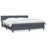 vidaXL Boxspringbett mit Matratzen Dunkelgrau 180x210 cm Samt