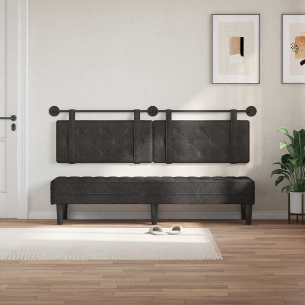 vidaXL H&auml;ngevorderseite Schwarz 190 x 55 x 5 cm Antikes PU
