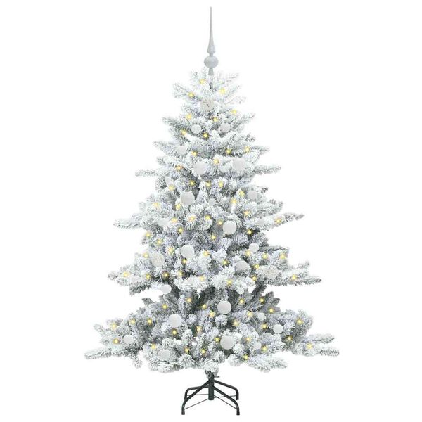 vidaXL K&uuml;nstlicher klappbarer Weihnachtsbaum Wei&szlig; 150 cm PVC und Stahl