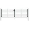 vidaXL Maschen-Gartentor verzinkter Stahl 400 x 125 cm Grau