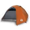 vidaXL Kuppel-Campingzelt 4 Personen Grau und Orange Wasserdicht
