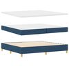 vidaXL Boxspringbett mit Matratze mit Kopfteil Blau 200 x 200 cm Stoff