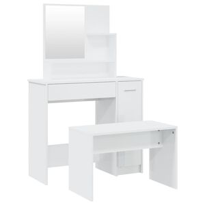 vidaXL Schminktisch-Set Hochglanz-Wei&szlig; 86,5x35x136 cm