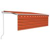 vidaXL Markise Automatisch Einziehbar mit Volant 4,5x3m Orange & Braun