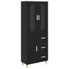 vidaXL Highboard Schwarz Eichen-Optik 69,5 x 34 x 180 cm Holzwerkstoff