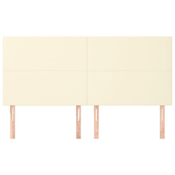 vidaXL Kopfteil Creme 200x5x118/128 cm Kunstleder