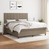 vidaXL Boxspringbett mit Matratze Taupe 160x200 cm Stoff
