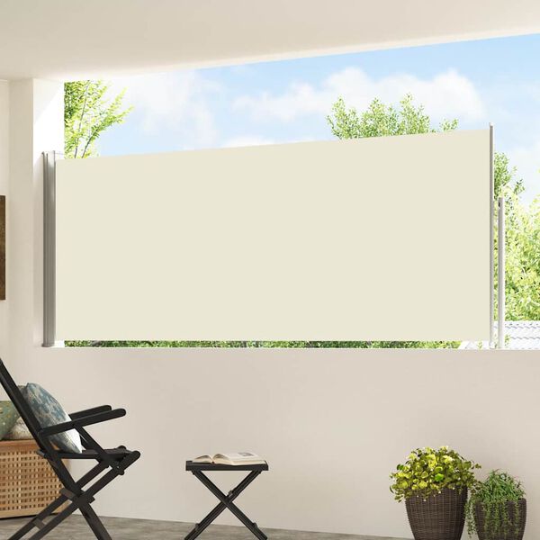 vidaXL Ausziehbare Seitenmarkise 120&times;500 cm Creme