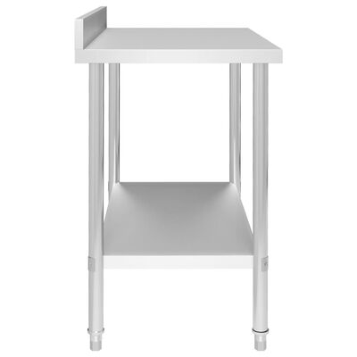vidaXL Küchen-Arbeitstisch mit Aufkantung 100 x 60 x 93 cm Edelstahl