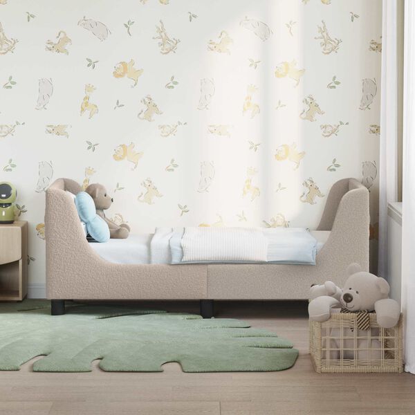 vidaXL Kinderbettgestell mit Kopfteil Hellgrau 70 x 140 cm Schafstoff