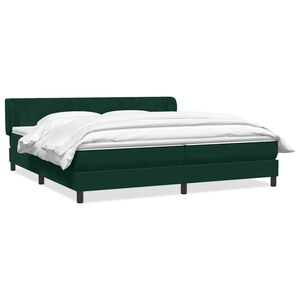 vidaXL Boxspringbett mit Matratzen Dunkelgr&uuml;n 180x220 cm Samt
