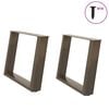 vidaXL Couchtischbeine U-Form 2 Stk. Naturstahl 70x(42-43) cm Stahl