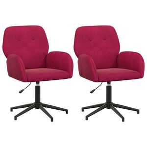 vidaXL B&uuml;rost&uuml;hle 2 stk. Samt 54 x 55 x 90 cm Weinrot