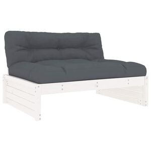 vidaXL Mittelsofa Wei&szlig; 120x80 cm Massivholz Kiefer