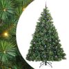 vidaXL K&uuml;nstlicher Weihnachtsbaum mit 300 LEDs Gr&uuml;n 240 cm PE und PVC