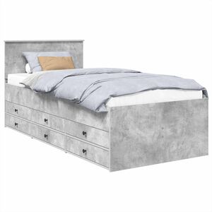 vidaXL Tagesbett Beton Grau und Schwarz 100 x 200 cm Holzwerkstoff