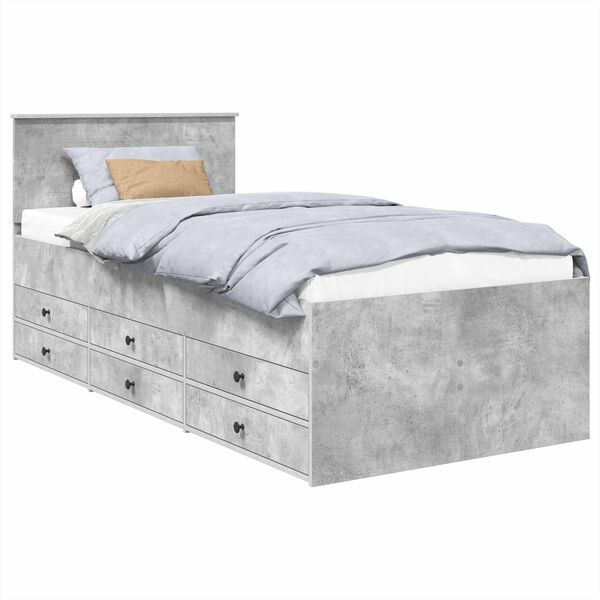 vidaXL Tagesbett Beton Grau und Schwarz 100 x 200 cm Holzwerkstoff