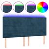 vidaXL LED Kopfteil Dunkelblau 160x5x118/128 cm Samt