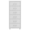 vidaXL Aktenschrank mit Rollen Grau 28x41x69 cm Metall