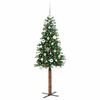 vidaXL Schlanker Weihnachtsbaum mit 150 LEDs mit St&auml;nder Gr&uuml;n 150 cm