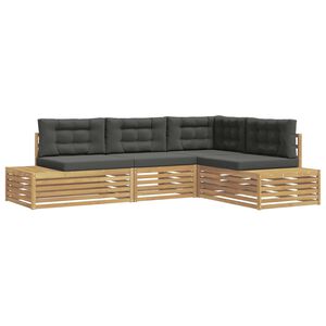 vidaXL 4 St&uuml;ck Outdoor-Sofagarnitur Polyester Wei&szlig;
