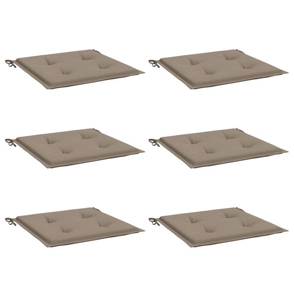 vidaXL Gartenstuhl-Kissen 6 Stk. Taupe 40x40x4 cm Oxford-Gewebe