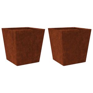 vidaXL Pflanzk&uuml;bel 2 Stk. 40x40x40 cm Wetterfester Stahl