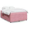 vidaXL Boxspringbett mit Matratze Rosa 140x190 cm Samt