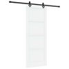 vidaXL Schiebet&uuml;r 83 x 211 cm Holzwerkstoff Wei&szlig; und Schwarz