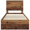 vidaXL Bettrahmen mit Kopfteil Altholz 100 x 200 cm Holzwerkstoff