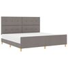 vidaXL Bettgestell mit Kopfteil Taupe 200 x 200 cm Stoff