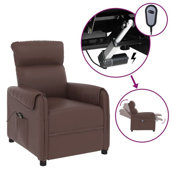 vidaXL Relaxsessel Elektrisch Braun Kunstleder