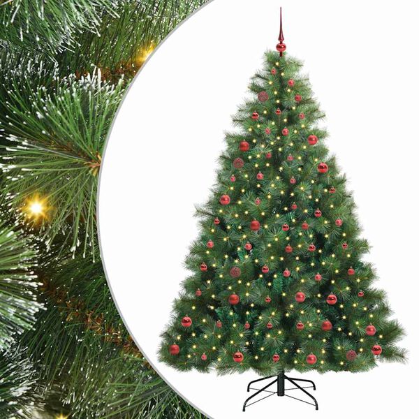 vidaXL K&uuml;nstlicher Weihnachtsbaum mit 300 LEDs Gr&uuml;n 210 cm PE und PVC