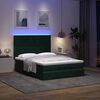 vidaXL Ottoman-Bett mit Matratzen & LEDs Dunkelgr&uuml;n 140x190 cm Samt