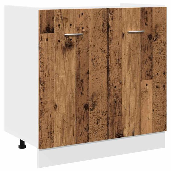vidaXL Spülenunterschrank Lyon Altholz-Optik 80x46x81,5 cm Holzwerkstoff