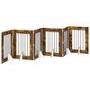vidaXL Klappbares Hundetor mit St&auml;ndern 6 pcs Ger&auml;ucherte Eiche 362 cm