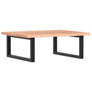 vidaXL Waschtischplatte mit Halterung Stahl und Massivholz Eiche