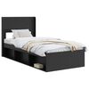 vidaXL Bettgestell mit Stauraum und Kopfteil Schwarz 75 x 190 cm