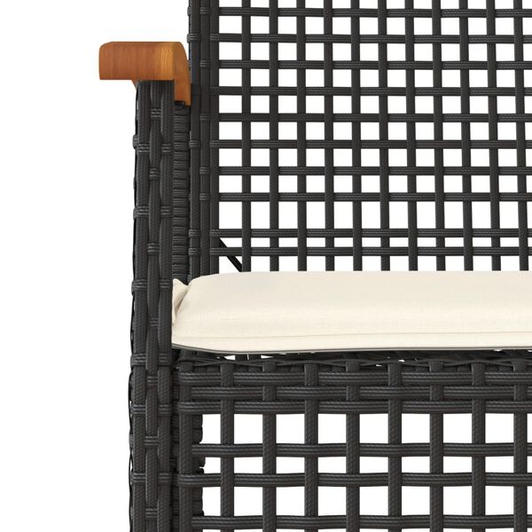 vidaXL 9-tlg. Garten-Essgruppe mit Kissen Schwarz Poly Rattan