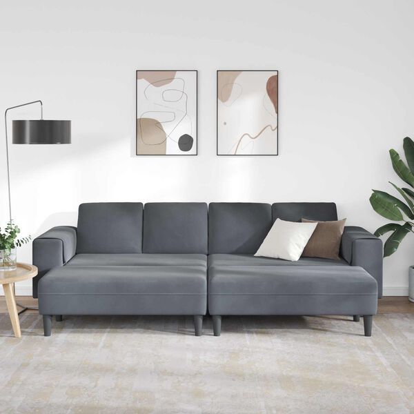 vidaXL Wohnzimmer Couch 3 pcs Dunkelgrau