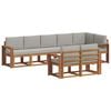 vidaXL Outdoor-Sofagarnitur mit Kissen 8 pcs Nat&uuml;rlich und Hellgrau