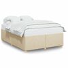 vidaXL Bettgestell ohne Matratze Creme 140x200 cm Stoff