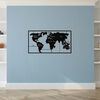 Homemania Wanddekoration Weltkarte 90x55 cm Metall Schwarz