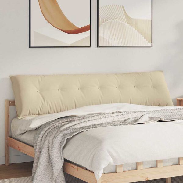 vidaXL R&uuml;ckenkissen Creme 200 x 50 cm Mikrofaserstoff