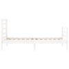 vidaXL Massivholzbett mit Kopfteil Weiß